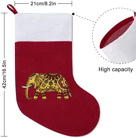 Decorado elefante indiano personalizado meias de Natal em casa lareira de árvore de natal