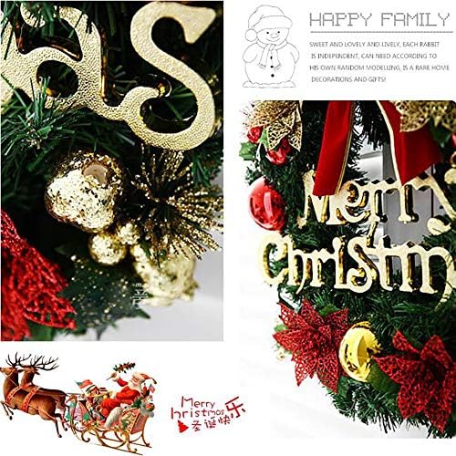 Grinalsa de Natal de Ggydd, grinaldas de Natal artificiais com bagas vermelhas e cones ornamentos de guirlanda interna ao ar livre decorações de Natal-diâmetro: 30cm