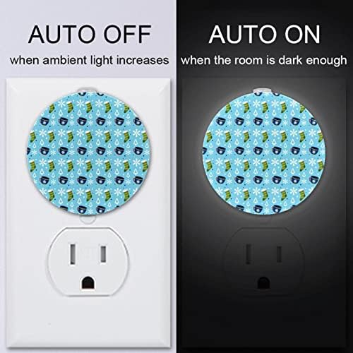 2 Pacote Plug-in Nightlight LED Night Light com sensor de entardecer para o amanhecer para o