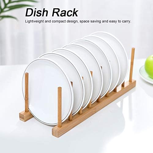 Placas de pratos de prato de bambu FDIT Organizador do armário de armazenamento de cozinha para copo