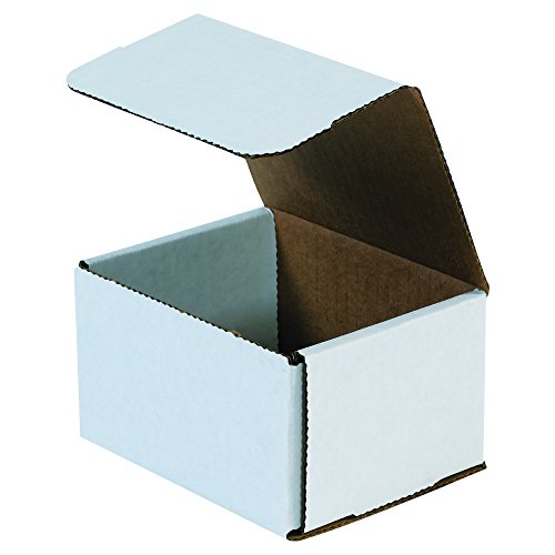 Caixas de correspondência de papelão corrugado Aviditi White, 8 x 7 x 6 , pacote de 50, à prova de esmagamento,