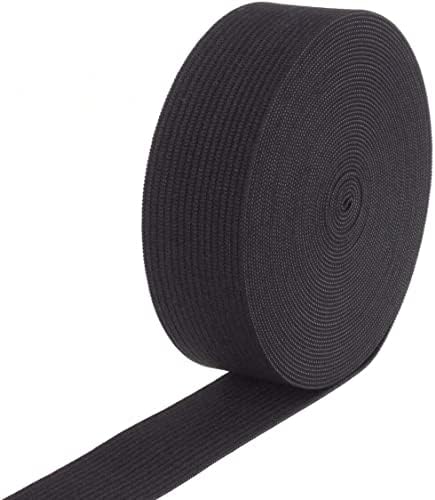 Zlche Black Flat Band Rand 1 polegada x 6 jardas, faixas elásticas para peruca, elástico pesado para costura, malha elástica para roupas de cabelo acessórios Craft DIY