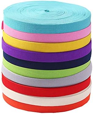 Colorido Banda elástica de tricô de 20 mm de largura de 20 mm com alta elasticidade para perucas, roupas íntimas, calças, roupas esportivas, saias, projetos de bricolage de bricolage/roll/roll