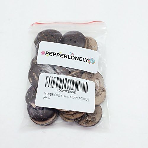 Pepperlonely Brand 30pc Leave Padrão Botões de concha de coco 2 Butões de costura de scrapbooking 2 28mm 28mm
