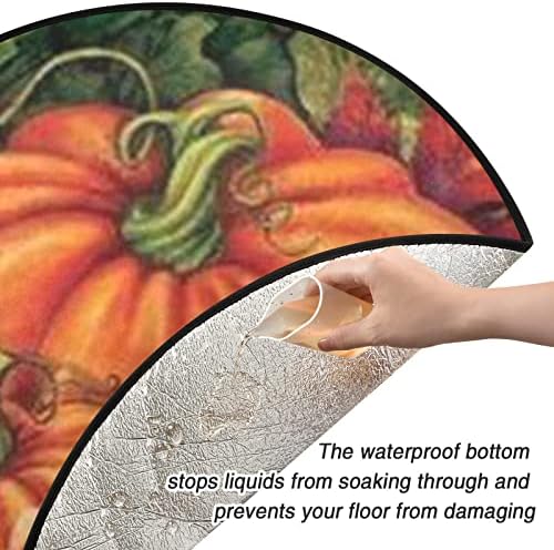 VISESUNNY JATAL TATA TAT FELIZ Ação de Graças Retro Pumpkin Stand Mat Floor Protetor absorvente Tree bandeja