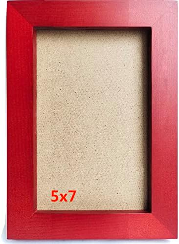 ZXT-PARTS 5X7 quadros de fotos de quadros vermelhos. Madeira sólida, cubra o painel de plástico, a mesa ou