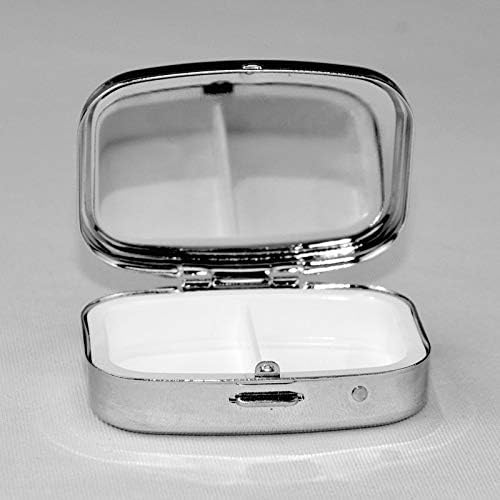 Clover American Flag Square Mini Pill Box Travel Friendly Portable Compact Pill Case com espelho