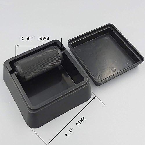 Zhongjiuyuan 2 peças preto plástico de couro DIY Caixa de aplicação de rolos de corante de borda