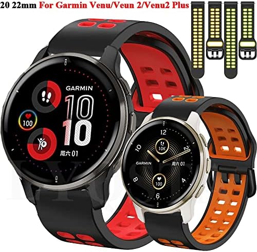 Svapo 20 22mm Strapa colorida de banda de vigilância para Garmin Venu Sq Bracelet Silicone Smartwatch Band para vene 2/venu2 mais acessórios de pulseira