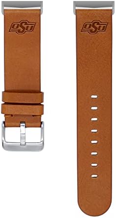 Affinity Bands Oklahoma State Cowboys Premium Leather Watch Band compatível com Fitbit Versa 3 e Sense