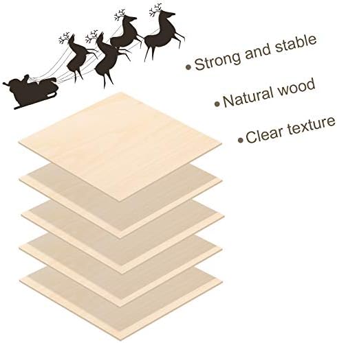 16 peças Plywood hobby lençóis de madeira placa de madeira inacabada para projeto de bricolage