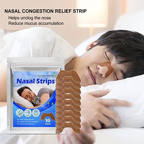 Faixa de alívio de congestionamento nasal, 10pcs de uso confortável de ronco nasais para uso noturno