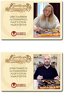 Uma Thurman e John Travolta Autografou Pulp Fiction 16x24 Poster de filme
