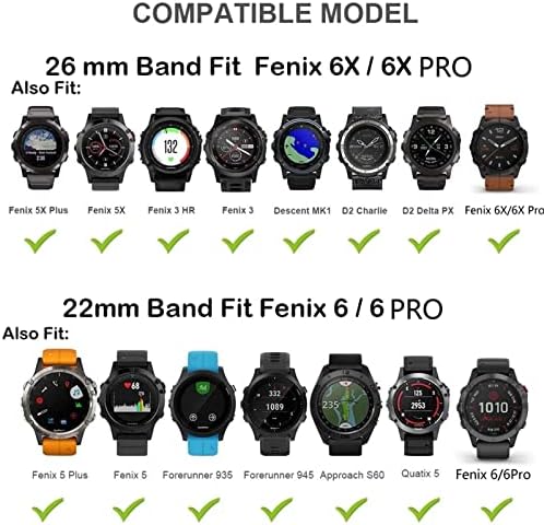 Ganyuu 20mm WatchBand tiras para Garmin Fenix ​​7S 6S 6SPro Relógio Quick Lançamento Silicone Easy