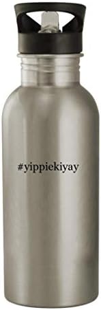 Presentes de Knick Knack yippiekiyay - 20 onças de aço inoxidável garrafa de água, prata