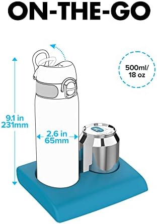 ION8 Sport Water Bottle- à prova de vazamentos e garrafa de água sem BPA- se encaixa em lancheiras, bolsas,
