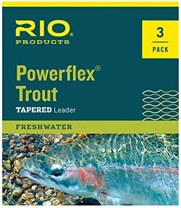 Rio Produtos Powerflex Trout 7,5 pés líder, linha de mosca cônica de água doce, 3 pacote