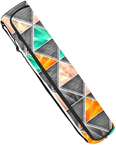 Bolsa de tapete de ioga ratgdn, impressões de triângulo abstrato Exercício de ioga transportadora de tape