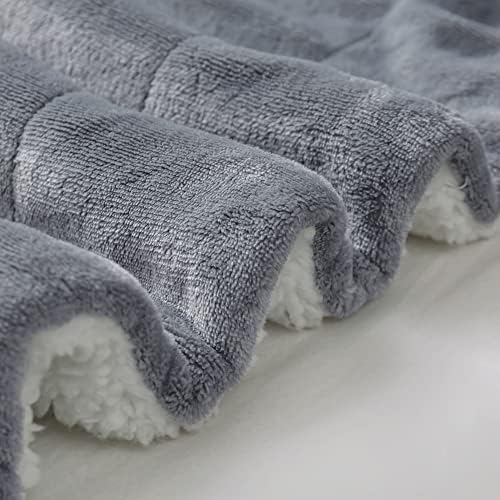 Bedelite Sherpa Fleece Blanket Grey Throw Planta para sofá e cama- 480gsm de cobertores de inverno quentes de espessura, cobertor super macio e aconchegante