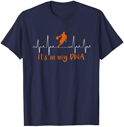 Jogador de basquete Basketball Sports Heartbea na minha camiseta de DNA