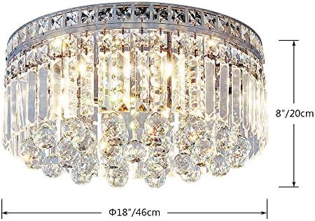 Saint Mossi 8-Lights Crystal Lustelier Felture com cristais K9, luminárias modernas de teto de montagem