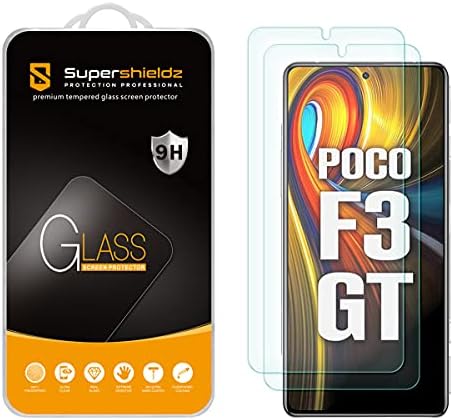 Supershieldz projetado para Xiaomi Poco F3 GT e Redmi K40 Edição de Jogos Protetor de tela de vidro temperado, anti -scratch, bolhas sem bolhas