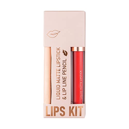 Guolarizi Non Stick Cup Lip Gloss Lipliner Combination Set Lipstick Velvet Lipliner integrado à prova