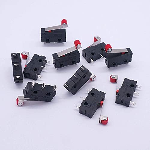 INANIR 10PCS Momentary Roller Levaver Arm Micro Limited Switch AC 250V 5A SPDT 1NO 1NC 3 PINS MINI SWITCHES