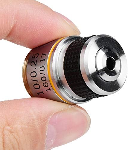 GHMOZ Microscópio biológico lente objetiva ACHROMOMACMOMOMOMACIONAja lente objetiva 10x 185 Microscópio biológico Objetivos acromáticos Lente 160/0.17