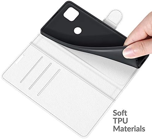 Caixa de telefone de carteira de couro brilhante Hficy com protetor de tela de vidro de 2 pacote e cordão,