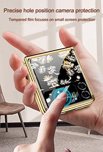 Caixa Shieid Samsung Z Flip 3, Z Flip 3 Case Ultra-Ferdin Glass Phone Caixa Caixa Protetora para Samsung Galaxy