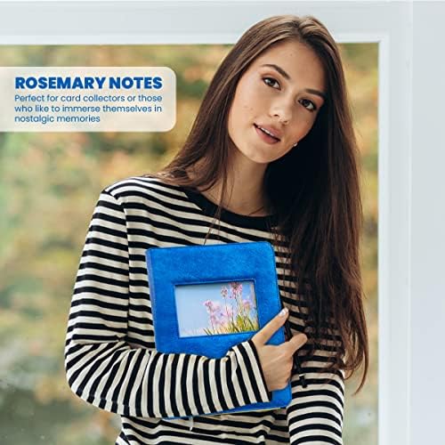 Rosemary Notas Card de lembrança Album - Organizador de cartões de couro vegano com bolsos divisores - fichário