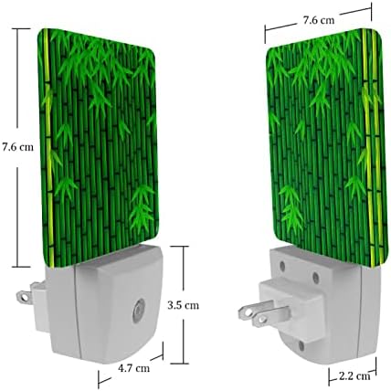 Grenn Pattern Bamboo LED LUZ NOITE, CRIANÇAS Nightlights for Bedroom Plug in Wall Night Lamp Brilho ajustável