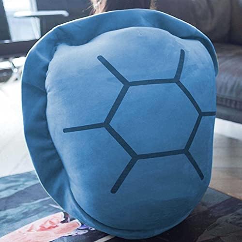 Pillow de casca de tartaruga de pelúcia lcyz vestível, almofada de casca de tartaruga vestível, travesseiro de pelúcia gigante, vestido engraçado para presente de jogo de cosplay para adultos, azul-80cm/32in