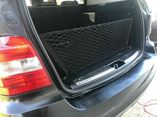 Rede de carga de porta -malas de carros - Made e se encaixa de veículo específico para Mercedes -Benz ML -Class 2006-2011 - Organizador de armazenamento de malha elástico - Acessórios premium - Rede de bagagem de carga de tronco para classe ML