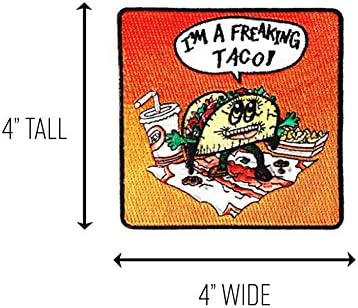 Freakin Taco Funny Funny Mexican Food Cartoon Humor - Ferro em apliques de patch bordado