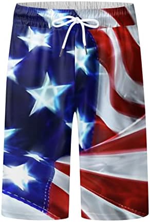 Ayalinggo American Bandle Shorts Men, 4 de julho, troncos de poliéster-cintura elástica em quarto julho dos EUA.