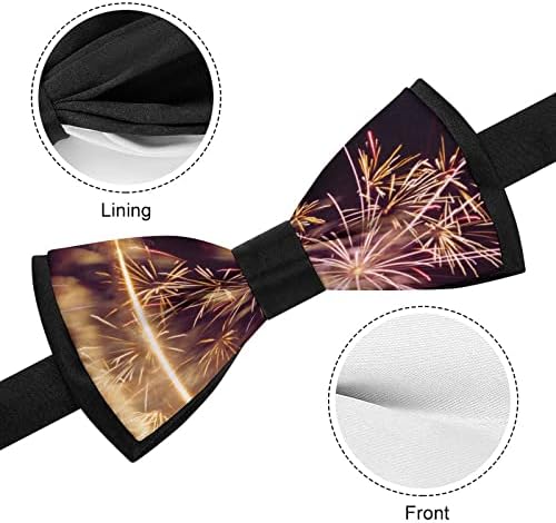 Weedkeycat lindos fogos de artifício engraçados com gravata pré-amarrada laço formal laço
