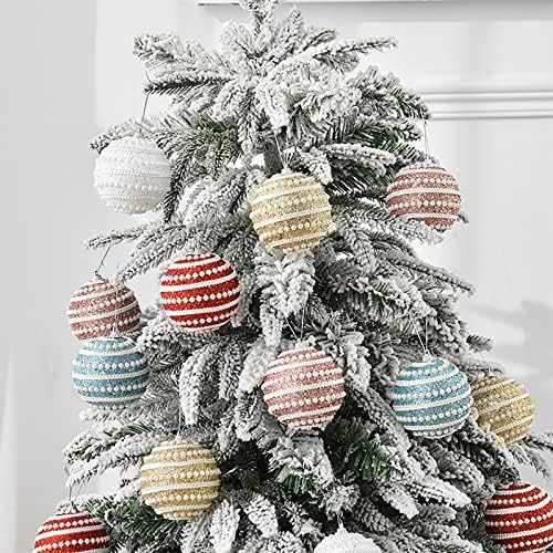 Decoração de árvore de Natal Bola de cor de Natal Bola de cor mergulhada em pó ornamentos de Natal