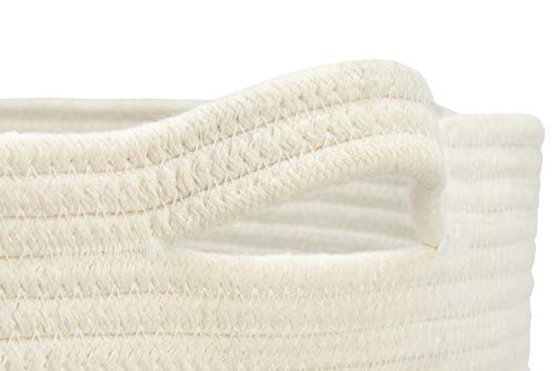 Xxxl cestas de corda de algodão 22 x 14 polegadas, cesto de cobertor de lavanderia jumbo com alças, cestas
