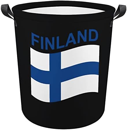 Bandeira da Finlândia Grande cesto de lavanderia