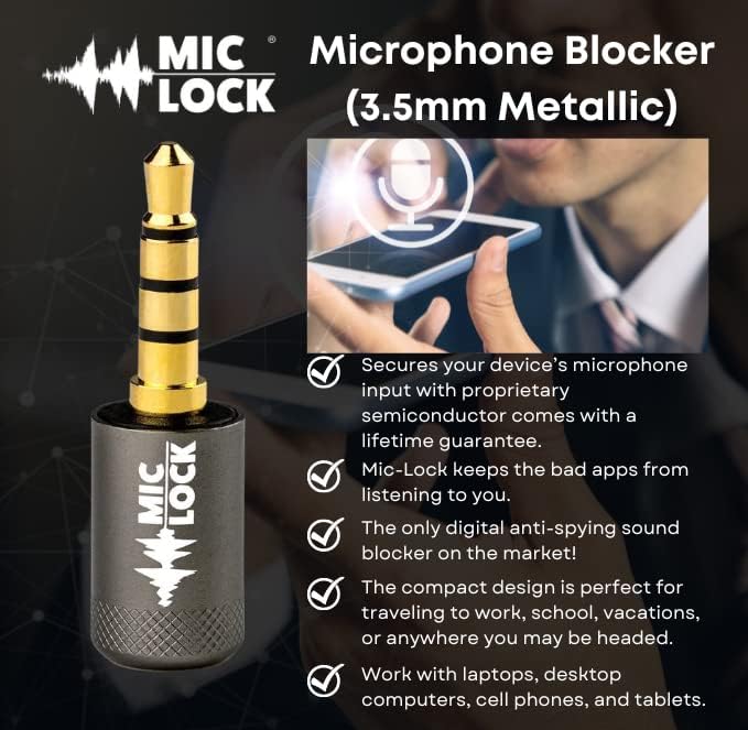Bloqueador de microfones -bloqueio - dispositivo de bloqueio de entrada de áudio para laptops, smartphones,