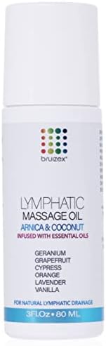 Óleo de massagem linfática com massageador: Arnica natural e óleo de coco para drenagem manual, recuperação
