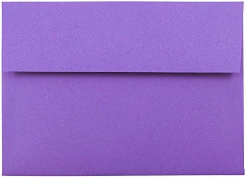 Jam Paper A7 Envelopes de convite coloridos - 5 1/4 x 7 1/4 - Violet Purple Recycled - 100/pacote