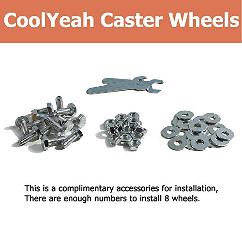 Coolyeah 4 polegadas Placa giratória rodas de rodízio de PVC, industrial, lançadores de travamento pesado premium