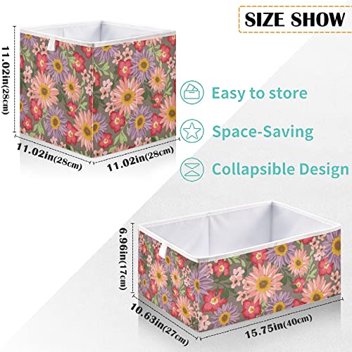 cestas de armário de armário visesunny pêssego de lavanda de armazenamento floral cestas de tecido