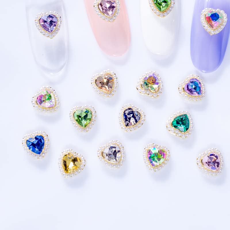Centros da arte do coração Glitter Glitter 3D Cristais Pearl Gem Diamantes