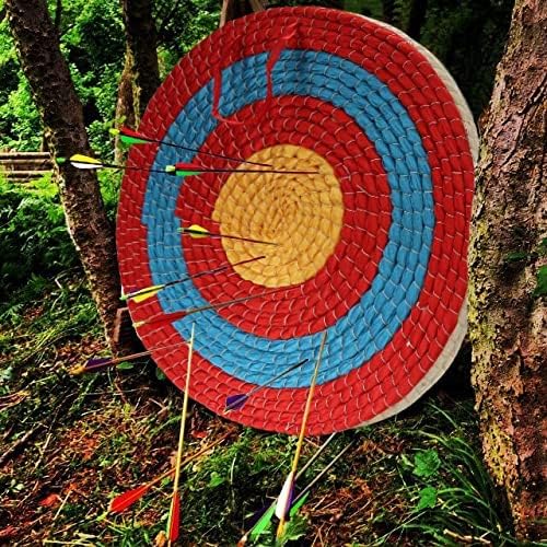Dostyle arco e flecha alvo tradicional de palha sólida arco e flecha de arco -arco de arco de cor de cor de arco -alvo de corda de três camadas para prática de tiro