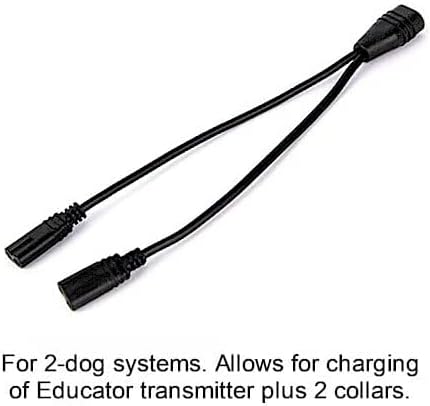 Educador Splitter Cable para carregar receptores ou transmissores de colarinho adicional com porta de carregamento de 2 pinos