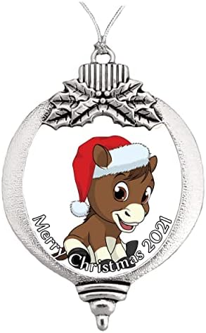 Potão de cavalo em Papai Noel Hat Christmas Silver Escolha Floco de Neve ou Bulbo no Boneco de Neve